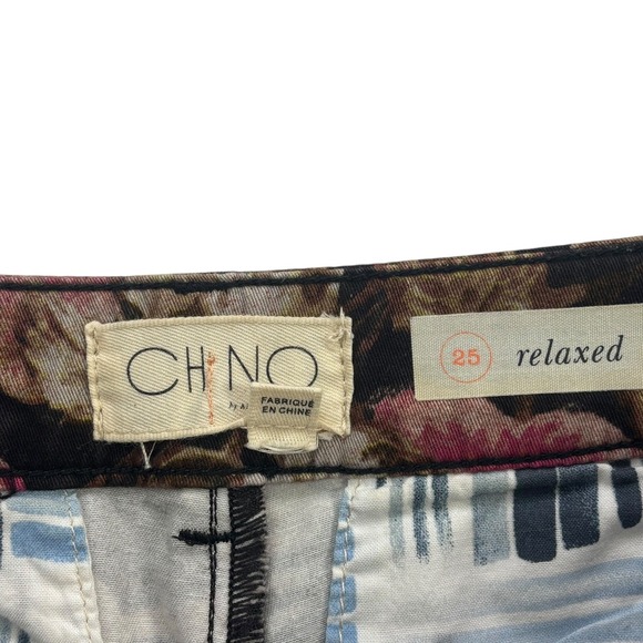 Anthropologie Floral Relaxed Fit Chino Pants Womens Size 25 Actual 27"Wx30.5"Ins - Picture 8 of 15